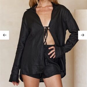 Linen Cover-up Tie Top